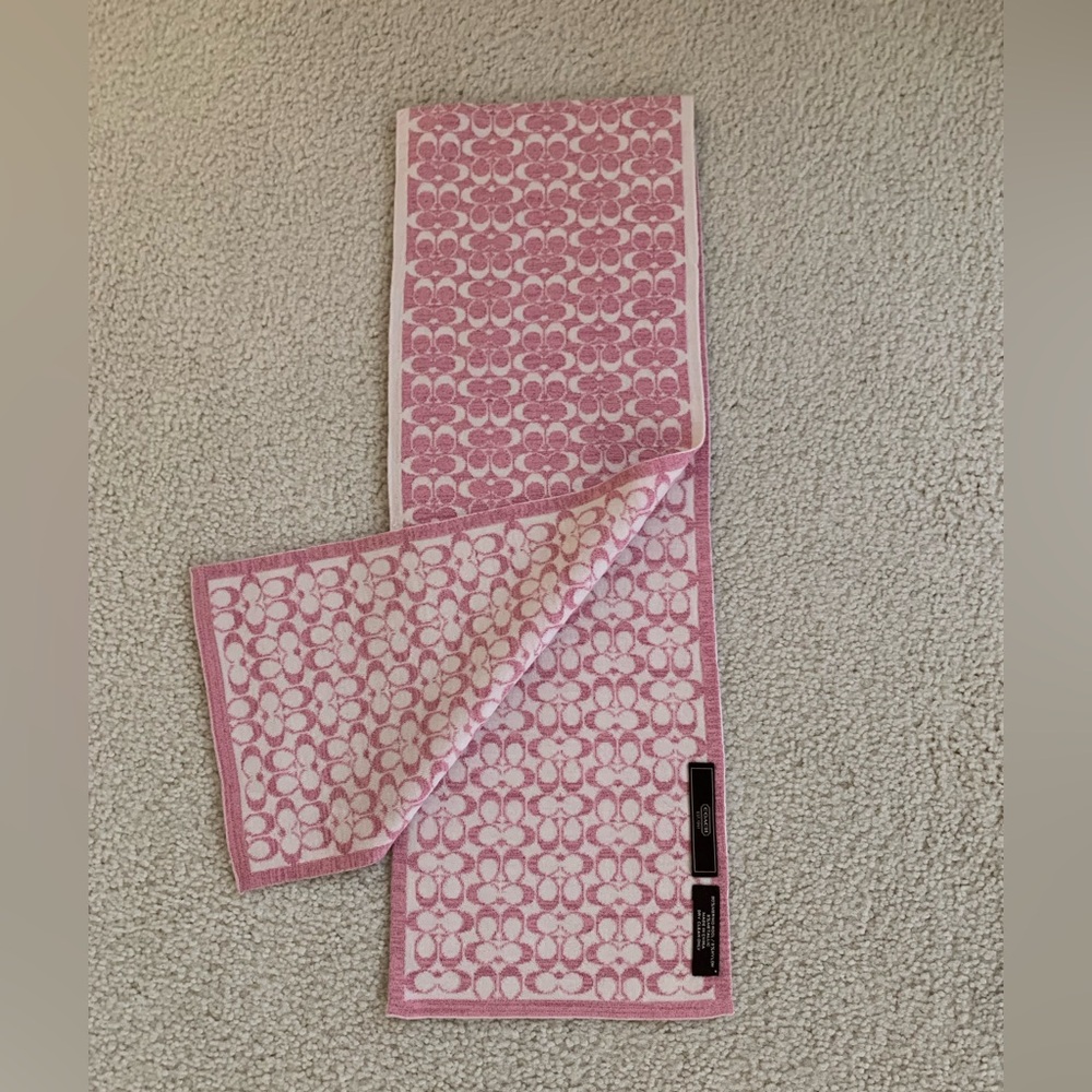 Coach reversible metallic Merino Wool scarf
